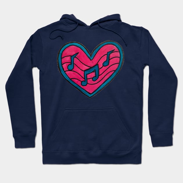 Music Heart Hoodie by LuvbuzzArt